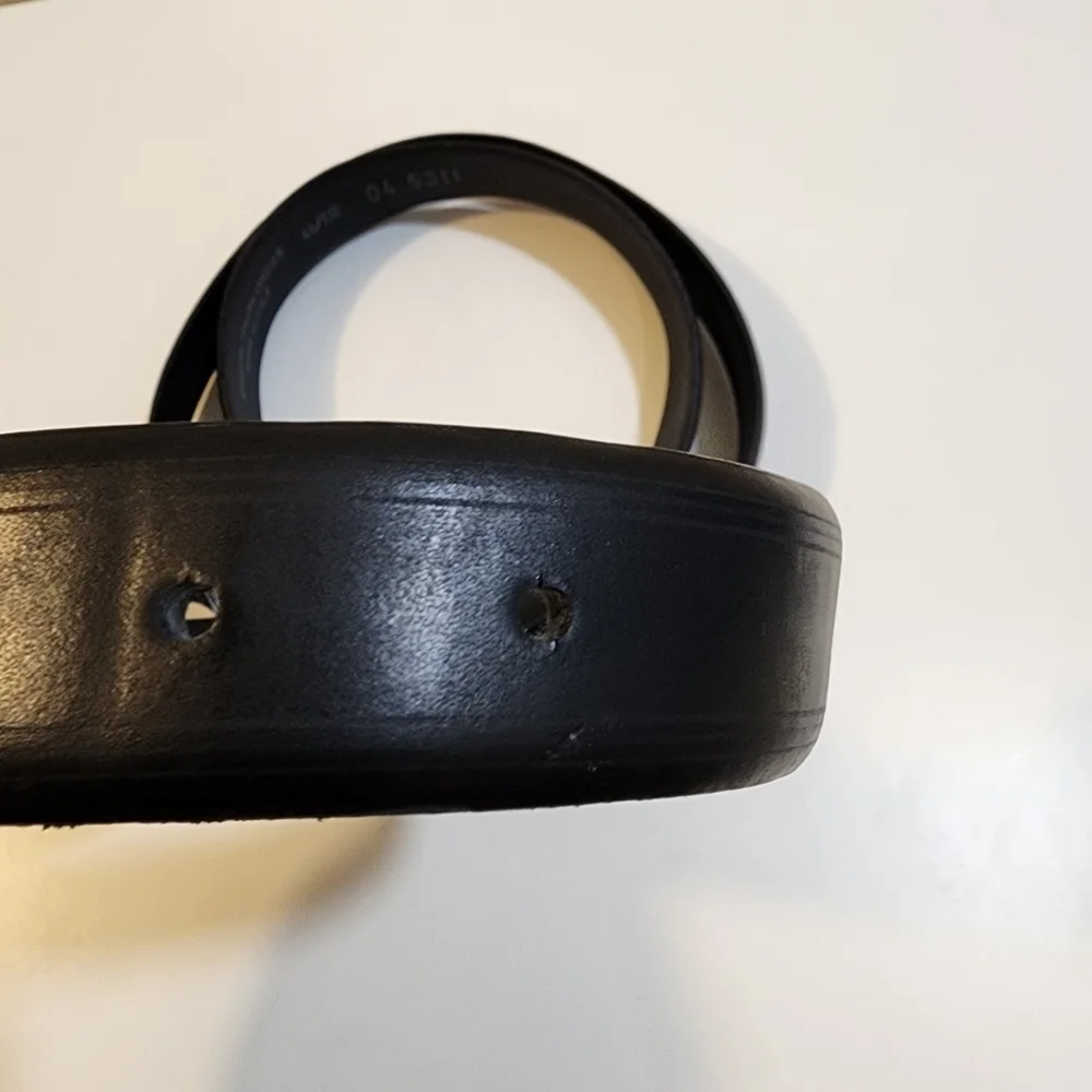 EURO METAL Men's Black leather Belt size 44